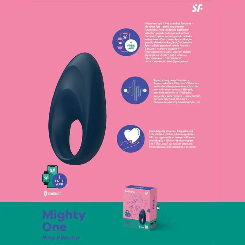 Satisfyer Mighty One - App Controlled Vibrating Cock Ring Satisfyer Discreet Intimate Essentials.