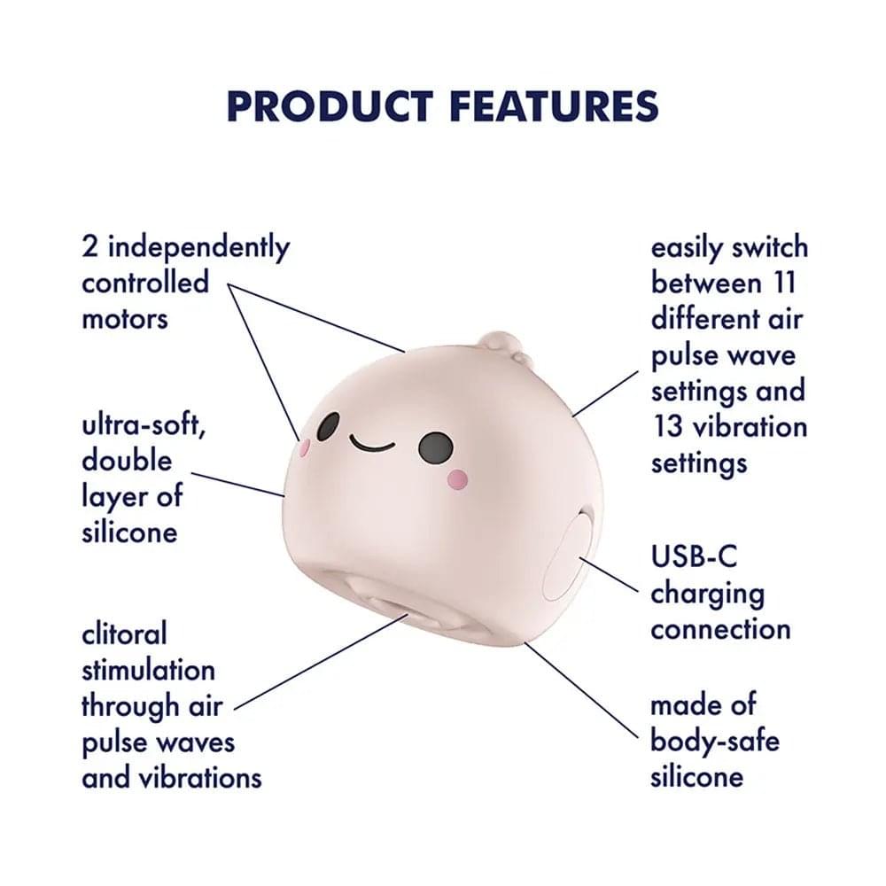 Satisfyer Mochi - Beige - Beige USB Rechargeable Air Pulse Stimulator Satisfyer Discreet Intimate Essentials.