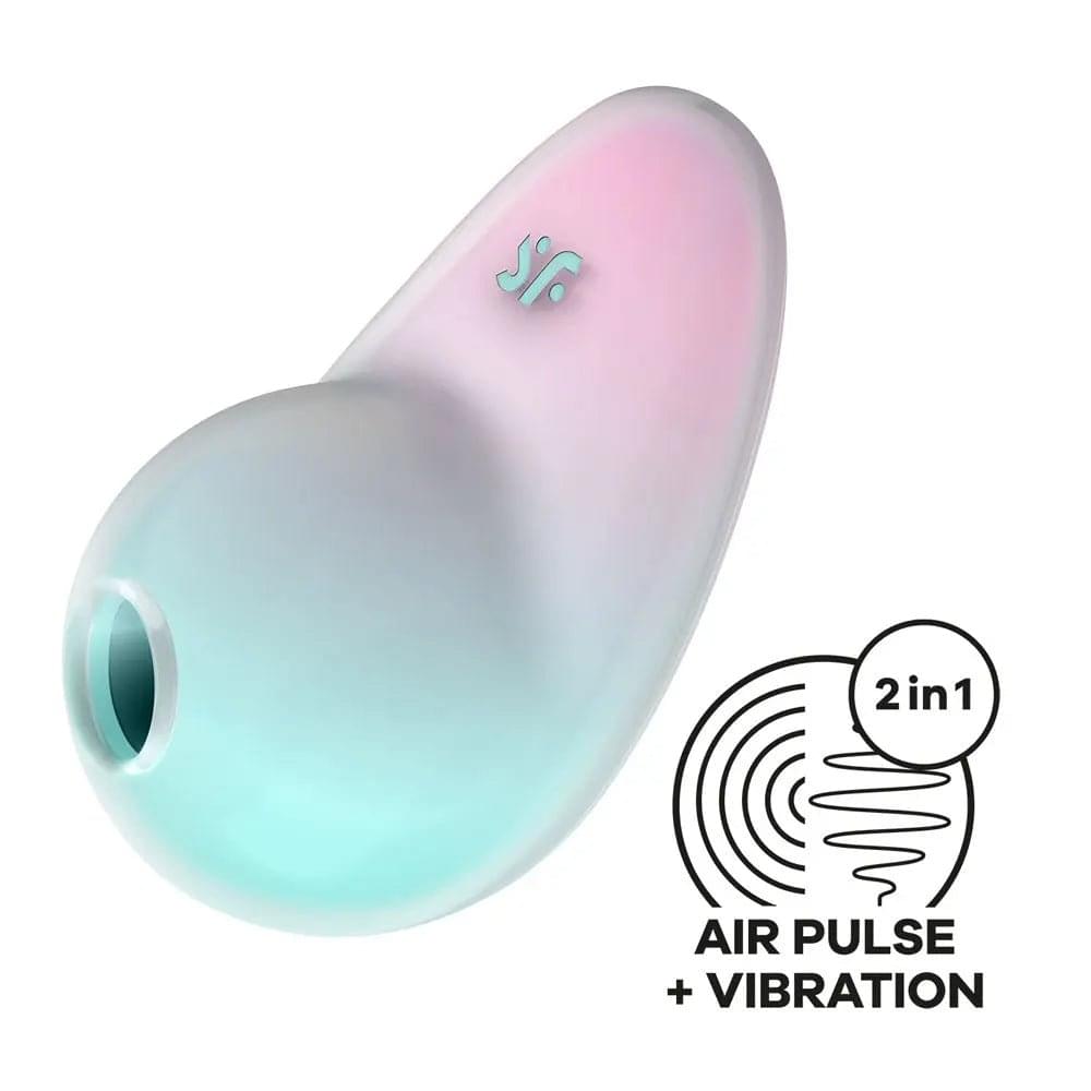 Satisfyer Pixie Dust - Mint/Pink - Mint/Pink USB Rechargeable Vibrating Air Pulse Stimulator Satisfyer Discreet Intimate Essentials.