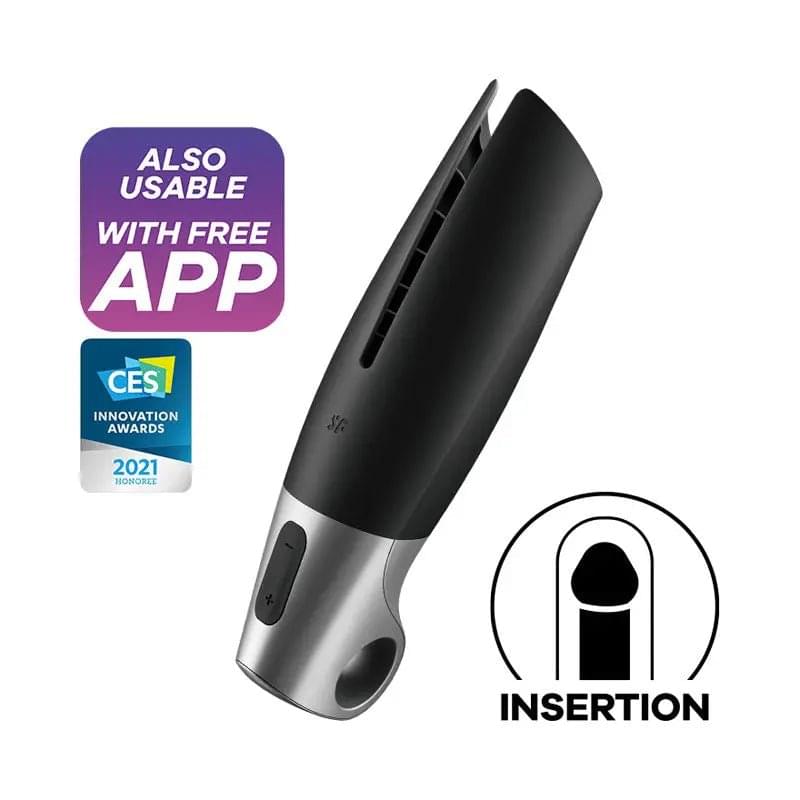 Satisfyer Power Masturbator -  USB Rechargeable Vibrating Masturbator with App Control Satisfyer Discreet Intimate Essentials.