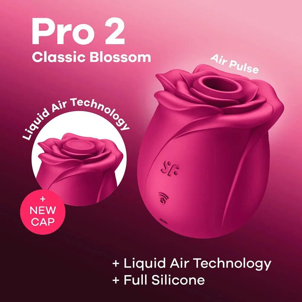 Satisfyer Pro 2 Classic Blossom -  USB-C Rechargeable Air Pulse Rose Stimulator Satisfyer Discreet Intimate Essentials.