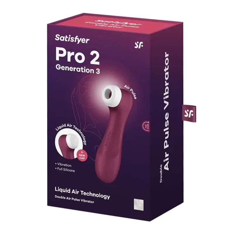Satisfyer Pro 2 Generation 3 - Wine  - Wine  Touch-Free USB-C Rechargeable Clitoral Stimulator Satisfyer Discreet Intimate Essentials.
