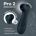 Satisfyer Pro 2 Generation 3 with App Control - Dark Grey - Dark Grey Touch-Free USB-C Rechargeable Clitoral Stimulator Satisfyer Discreet Intimate Essentials.