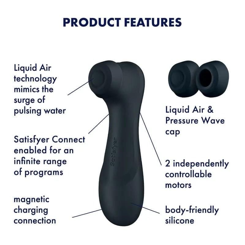 Satisfyer Pro 2 Generation 3 with App Control - Dark Grey - Dark Grey Touch-Free USB-C Rechargeable Clitoral Stimulator Satisfyer Discreet Intimate Essentials.
