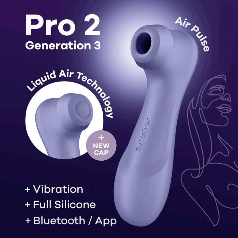 Satisfyer Pro 2 Generation 3 with App Control - Lilac - Lilac Touch-Free USB-C Rechargeable Clitoral Stimulator Satisfyer Discreet Intimate Essentials.