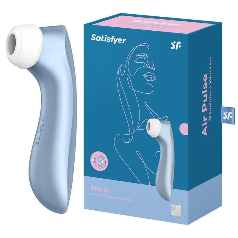 Satisfyer Pro 2+ -  Touch-Free USB-Rechargeable Clitoral Stimulator with Vibration Satisfyer Discreet Intimate Essentials.