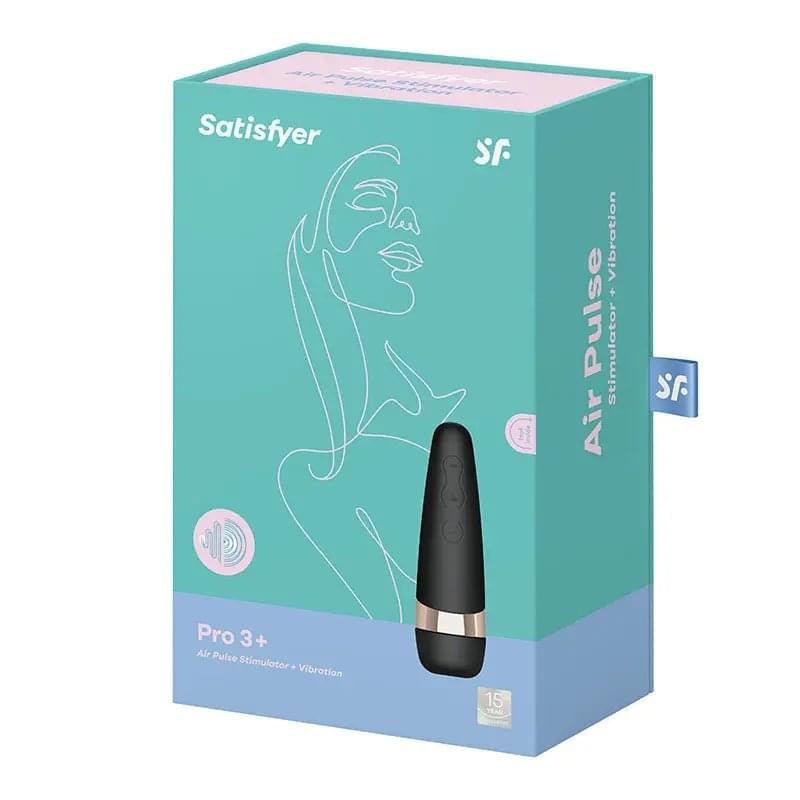 Satisfyer Pro 3+ - Touch-Free USB-Rechargeable Clitoral Stimulator with Vibration Satisfyer Discreet Intimate Essentials.