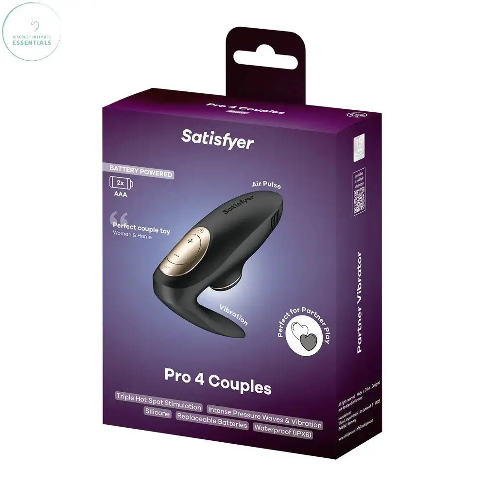 Shop affordable quality Satisfyer Pro 4 Couples - Battery Series - U-Shaped Couples Vibe with Air Pulsation - Discreet Intimate Essentials - AIR PULSATION-PREMIUM - Satisfyer