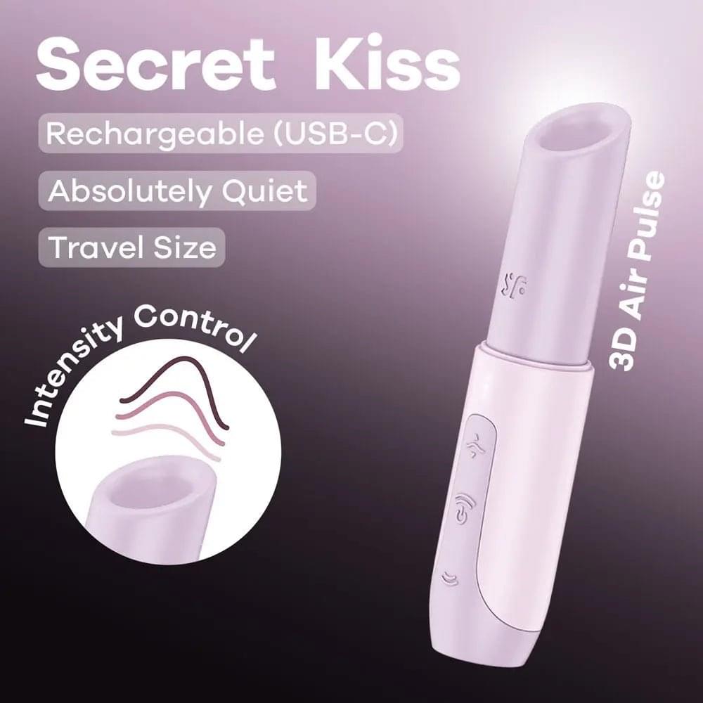 Satisfyer Secret Kiss - Lilac USB Rechargeable Air Pulse Stimulator Satisfyer Discreet Intimate Essentials.