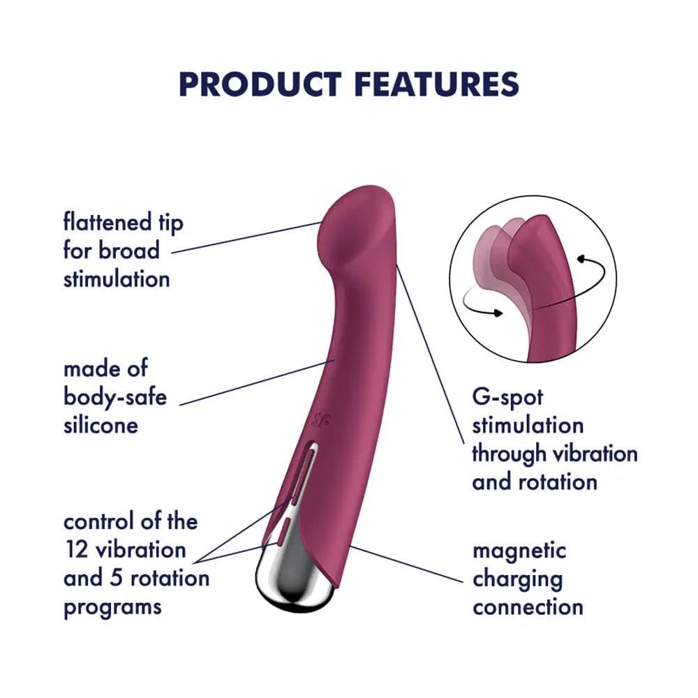 Satisfyer Spinning G-Spot 1 -  -  16.5 cm USB Rechargeable Rotating Vibrator Satisfyer Discreet Intimate Essentials.