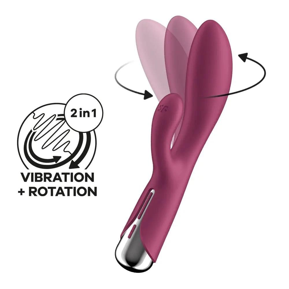 Satisfyer Spinning Rabbit 1 -  -  20 cm USB Rechargeable Rotating Rabbit Vibrator Satisfyer Discreet Intimate Essentials.