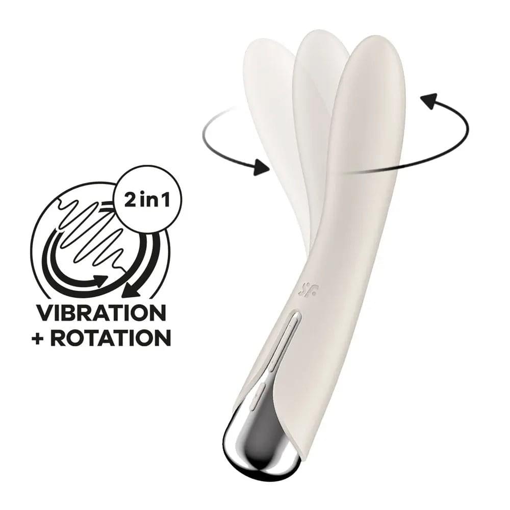 Satisfyer Spinning Vibe 1 - Beige - Beige 17.8 cm USB Rechargeable Rotating Vibrator Satisfyer Discreet Intimate Essentials.