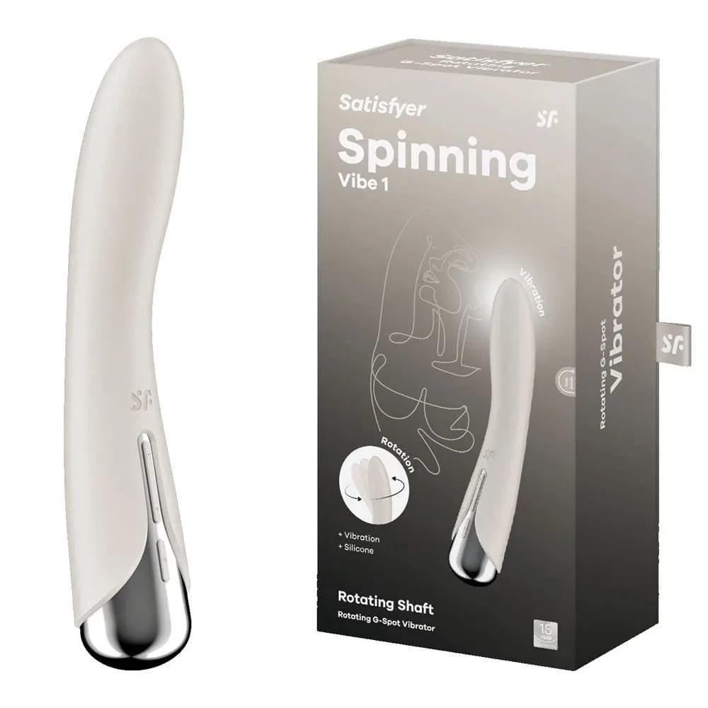 Satisfyer Spinning Vibe 1 - Beige - Beige 17.8 cm USB Rechargeable Rotating Vibrator Satisfyer Discreet Intimate Essentials.