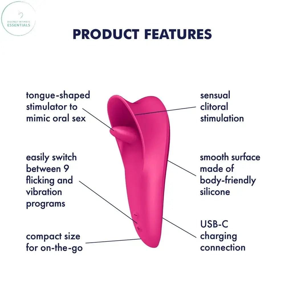 Satisfyer Tongue Master -  14.4 cm USB Rechargeable Flicking Clitoral Stimulator Satisfyer Discreet Intimate Essentials.