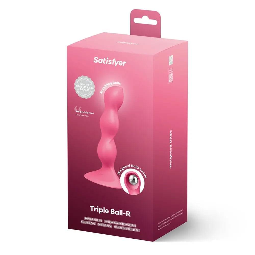 Satisfyer Triple Ball-R -  -  18 cm Beaded and Weighted Dildo Satisfyer Discreet Intimate Essentials.
