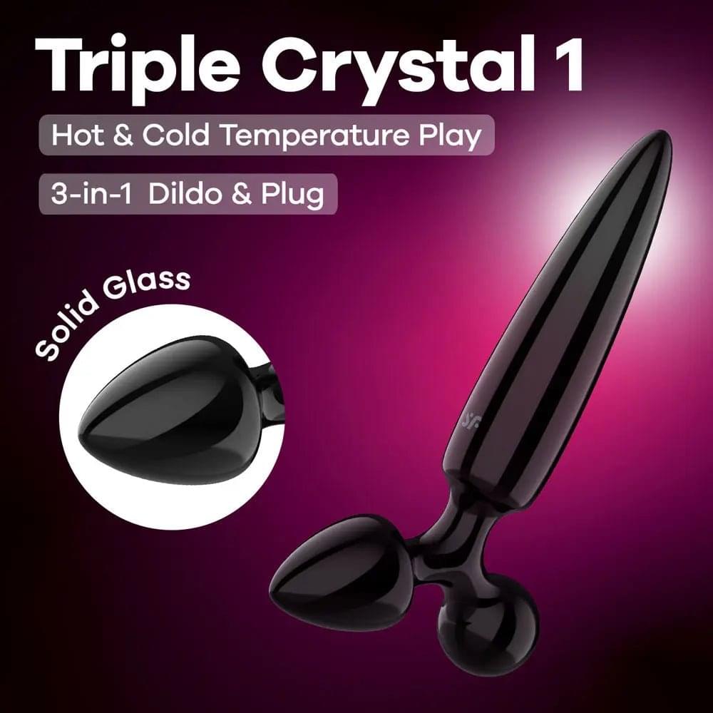 Satisfyer Triple Crystal 1 -  -  Glass 3-in-1 Butt Plug Satisfyer Discreet Intimate Essentials.