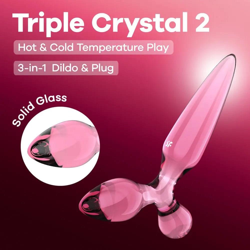 Satisfyer Triple Crystal 2 -  -  Glass 3-in-1 Butt Plug Satisfyer Discreet Intimate Essentials.