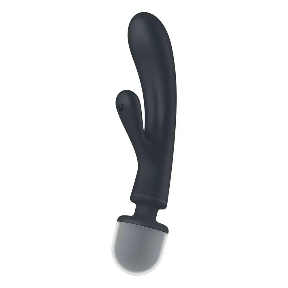 Satisfyer Triple Lover - Grey USB Rechargeable Rabbit Vibrator and Massage Wand Satisfyer Discreet Intimate Essentials.