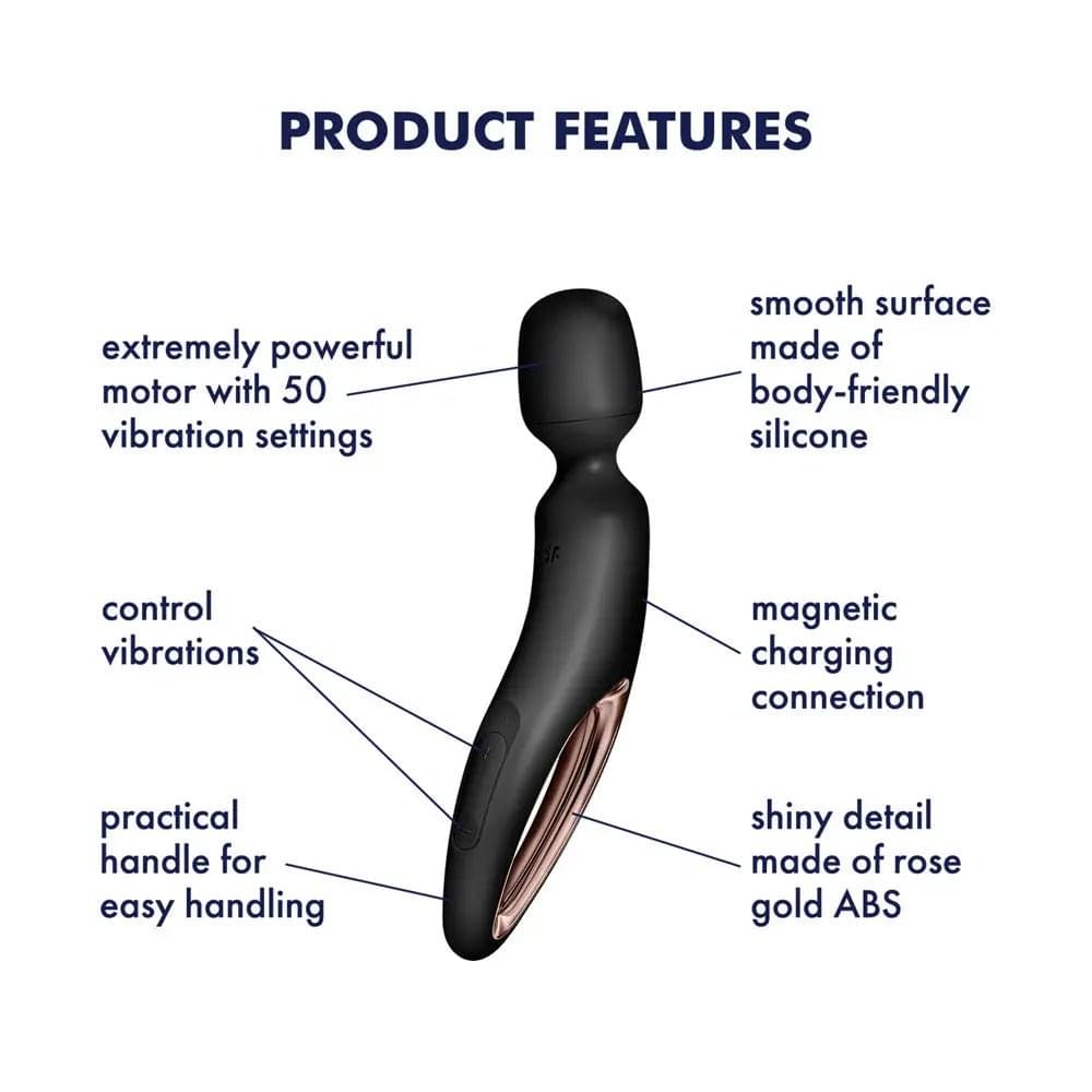 Satisfyer Wand-erland -  - /Rose Gold USB Rechargeable Massage Wand Satisfyer Discreet Intimate Essentials.