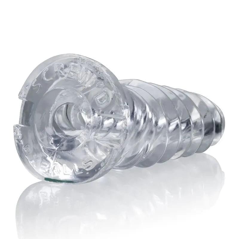 ScrewD Super Squish Corkscrew Jackoff Toy Clear OxBalls Discreet Intimate Essentials.