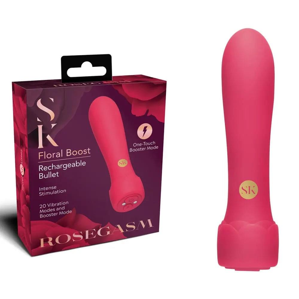 Secret Kisses ROSEGASM Floral Boost Bullet -  10.8 cm USB Rechargeable Bullet XGEN Products Discreet Intimate Essentials.