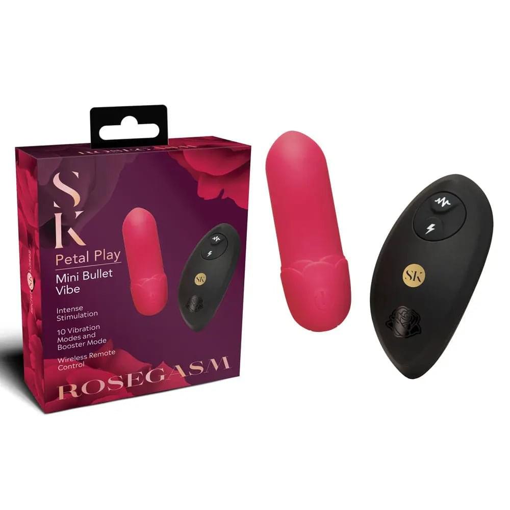 Secret Kisses ROSEGASM Petal Play Mini Bullet Vibe -  7.5 cm USB Rechargeable Bullet with Wireless Remote XGEN Products Discreet Intimate Essentials.