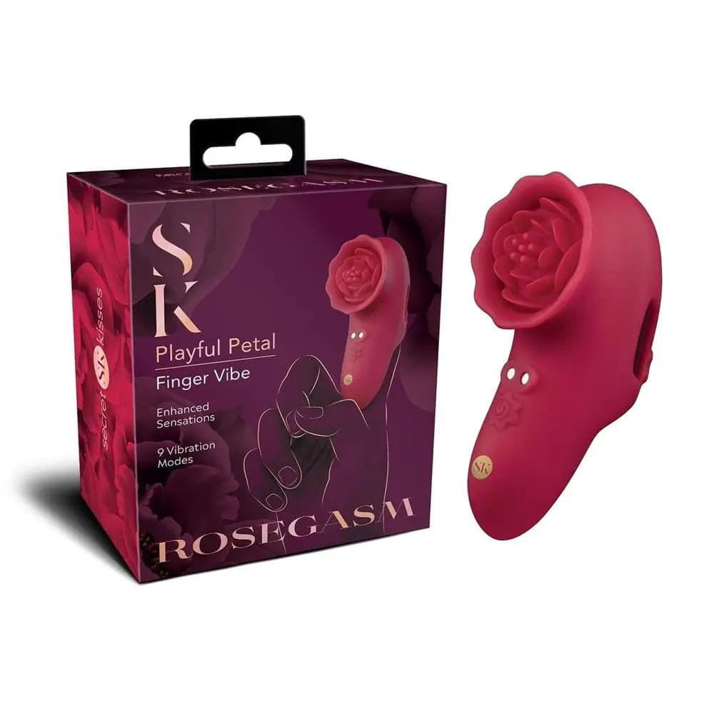 Secret Kisses ROSEGASM PLAYFUL PETAL -  USB Rechargeable Finger Stimulator Xgen Products Discreet Intimate Essentials.