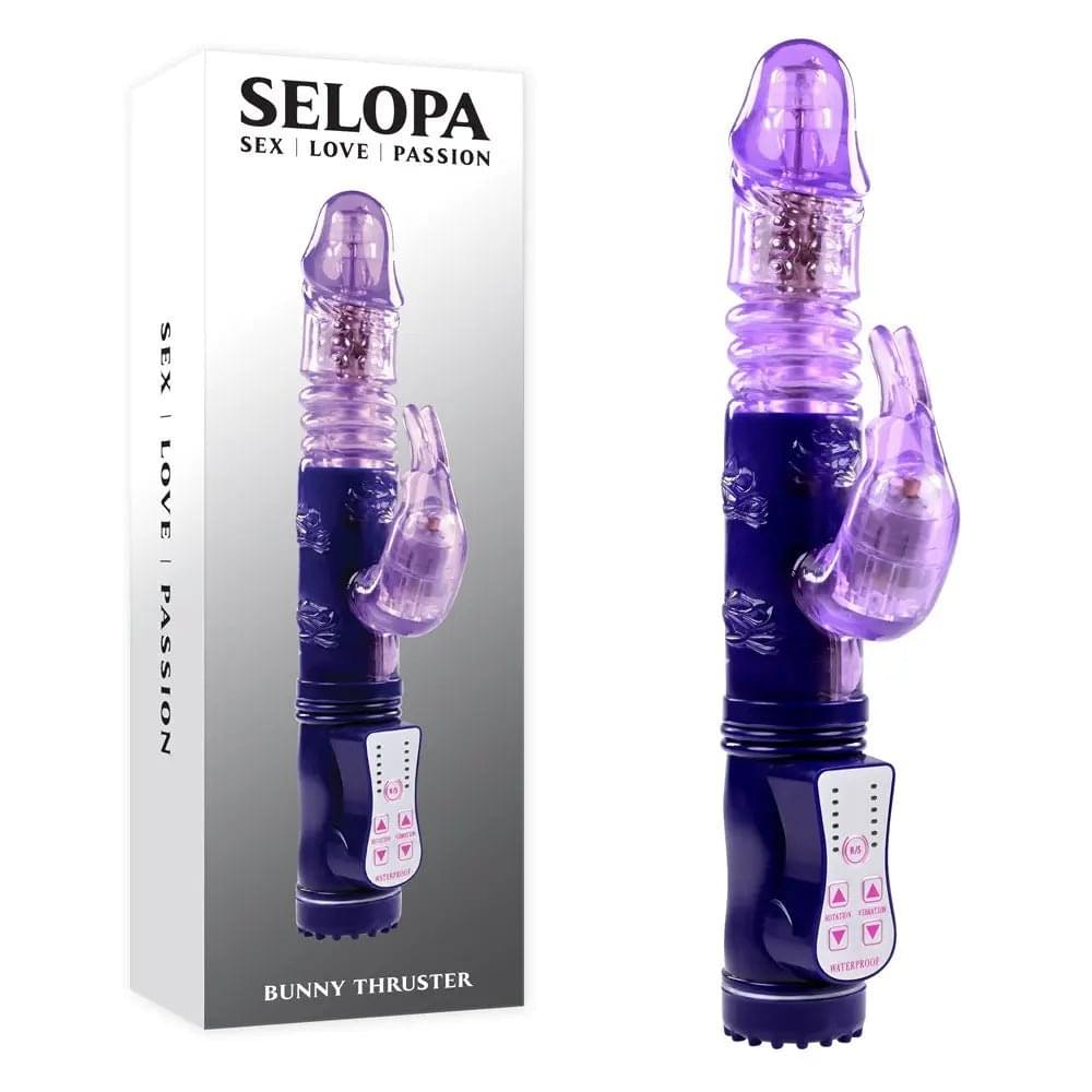 Selopa BUNNY THRUSTER -  24.8 cm Thrusting Rabbit Vibrator Selopa Discreet Intimate Essentials.