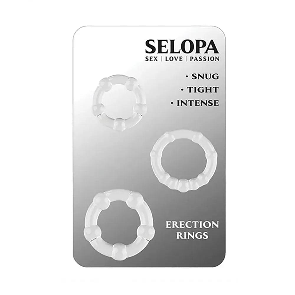 Selopa ERECTION RINGS -  Cock Rings - Set of 3 Selopa Discreet Intimate Essentials.