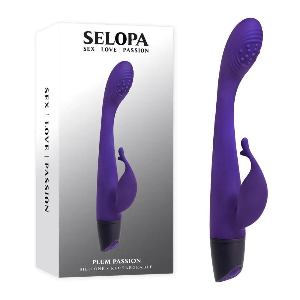 Selopa PLUM PASSION -  18.3 cm USB Rechargeable Rabbit Vibrator Selopa Discreet Intimate Essentials.