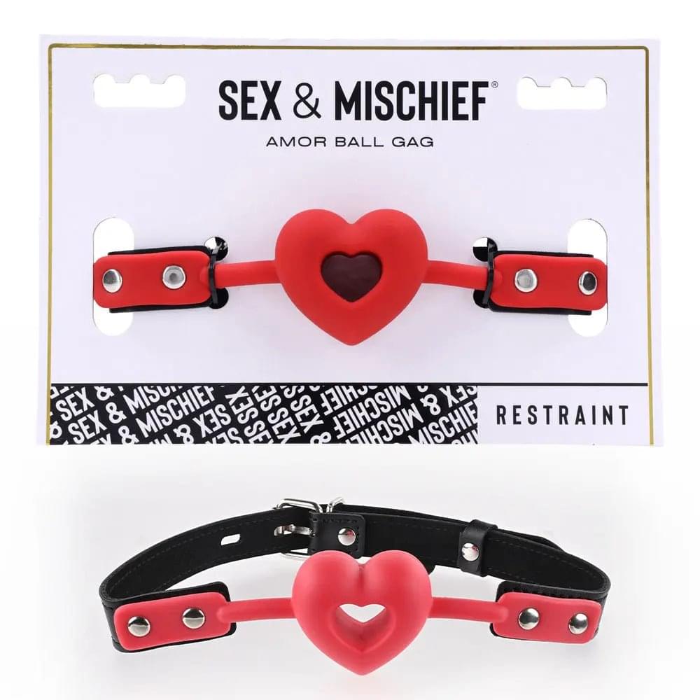 Sex & Mischief Amor Ball Gag - /Black Mouth Restraint Sportsheets Discreet Intimate Essentials.