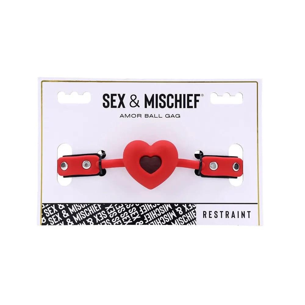 Sex & Mischief Amor Ball Gag - /Black Mouth Restraint Sportsheets Discreet Intimate Essentials.