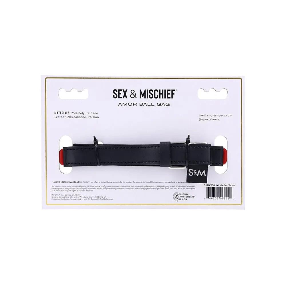 Sex & Mischief Amor Ball Gag - /Black Mouth Restraint Sportsheets Discreet Intimate Essentials.