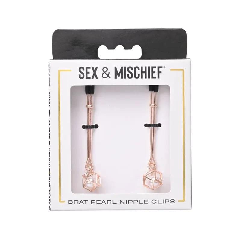 Sex & Mischief Brat Pearl Nipple Clips -  - Set of 2 Sportsheets Discreet Intimate Essentials.