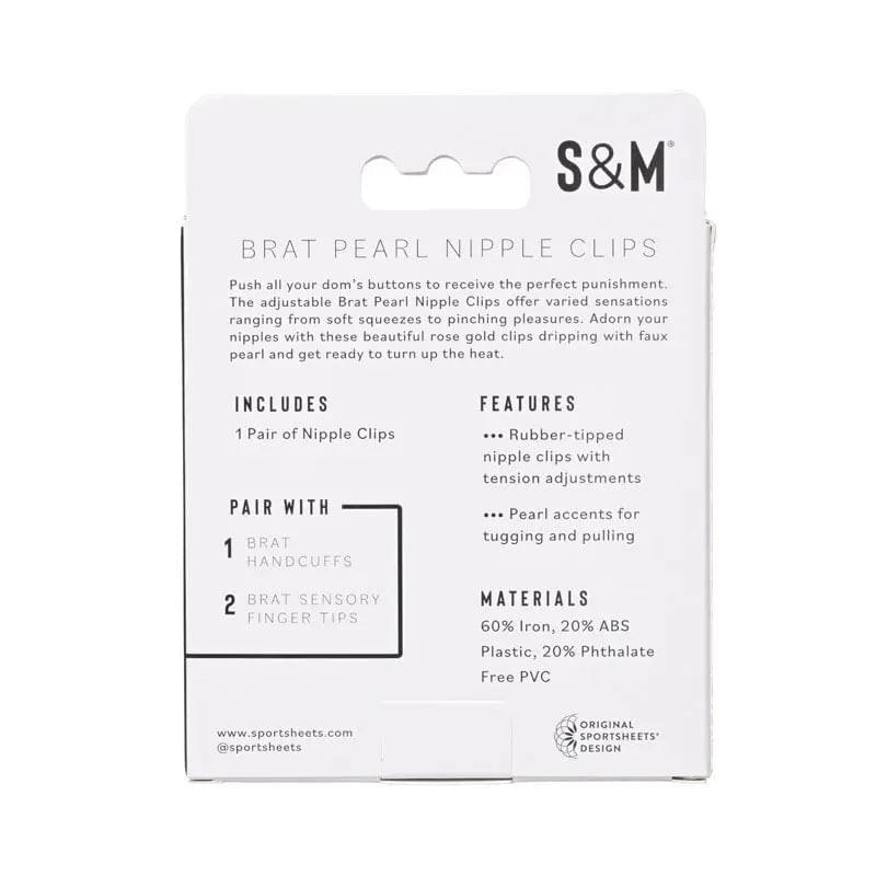 Sex & Mischief Brat Pearl Nipple Clips -  - Set of 2 Sportsheets Discreet Intimate Essentials.