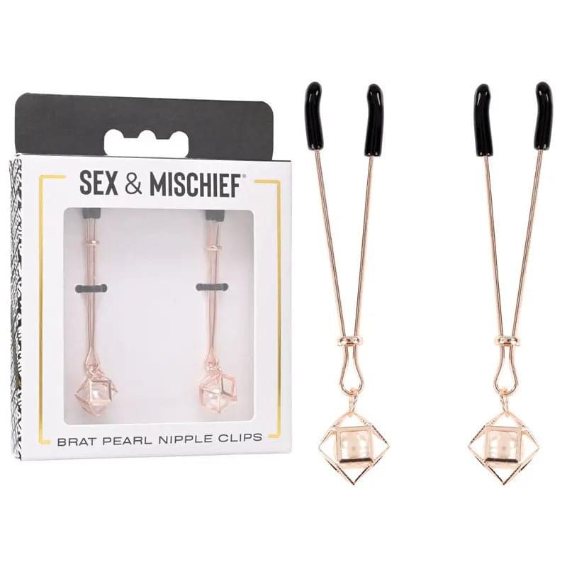 Sex & Mischief Brat Pearl Nipple Clips -  - Set of 2 Sportsheets Discreet Intimate Essentials.
