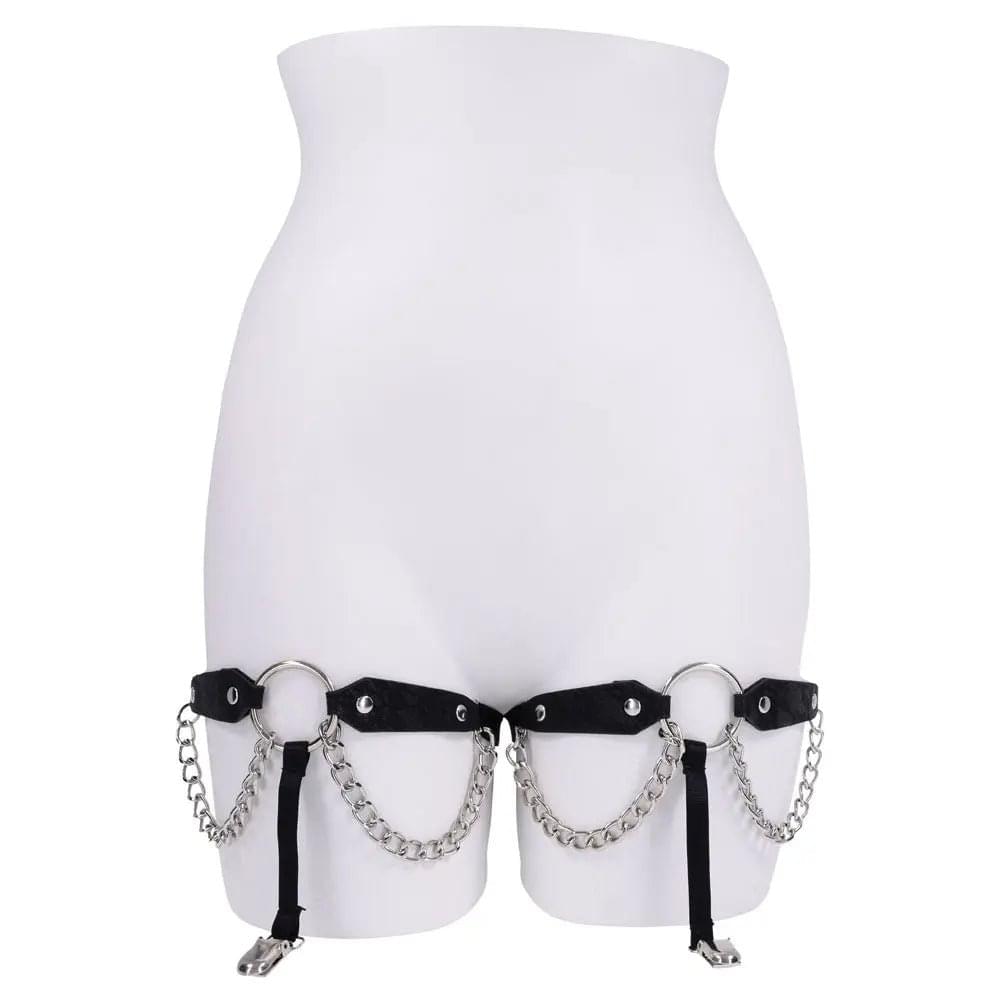 Sex & Mischief Chain Lace Garters - /Metal Garters Sportsheets Discreet Intimate Essentials.