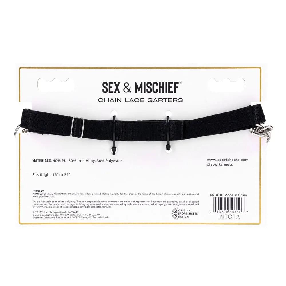 Sex & Mischief Chain Lace Garters - /Metal Garters Sportsheets Discreet Intimate Essentials.