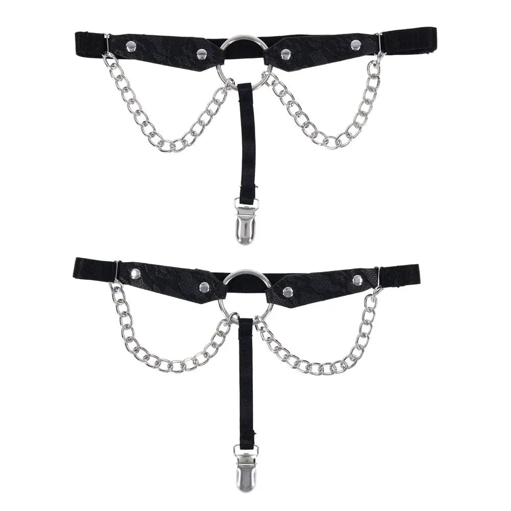 Sex & Mischief Chain Lace Garters - /Metal Garters Sportsheets Discreet Intimate Essentials.
