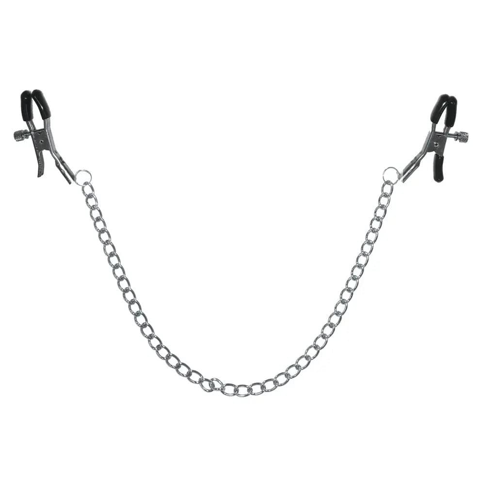 Sex & Mischief Chained Nipple Clamps - Nipple Clamps with 30 cm Chain Sportsheets Discreet Intimate Essentials.