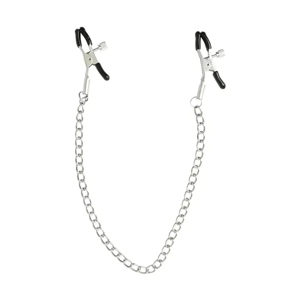Sex & Mischief Chained Nipple Clamps - Nipple Clamps with 30 cm Chain Sportsheets Discreet Intimate Essentials.