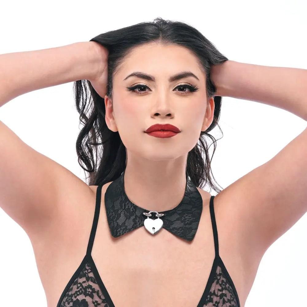 Sex & Mischief Heartbound Lace Day Collar -  Submission Collar Sportsheets Discreet Intimate Essentials.