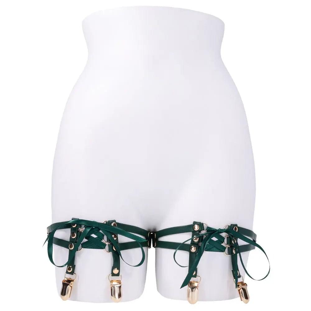 Sex & Mischief Indica Laced Up Garters - /Gold Garters - Set of 2 Sportsheets Discreet Intimate Essentials.