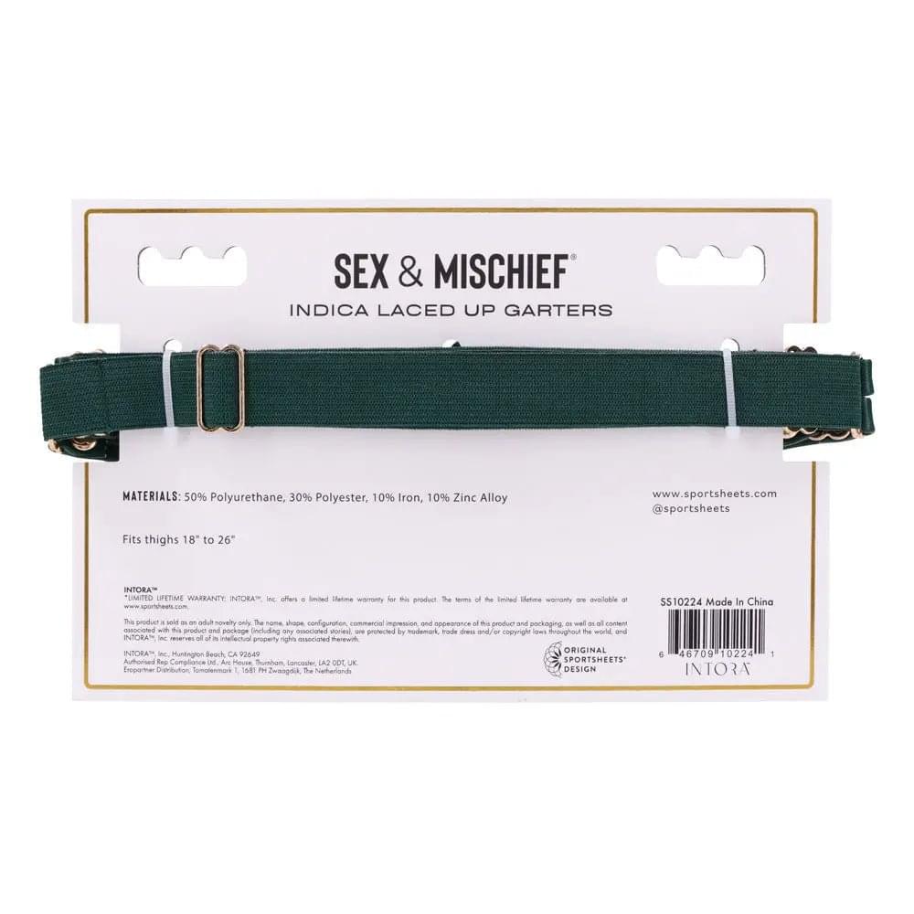 Sex & Mischief Indica Laced Up Garters - /Gold Garters - Set of 2 Sportsheets Discreet Intimate Essentials.
