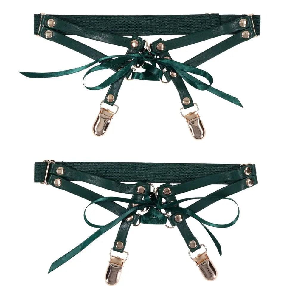 Sex & Mischief Indica Laced Up Garters - /Gold Garters - Set of 2 Sportsheets Discreet Intimate Essentials.