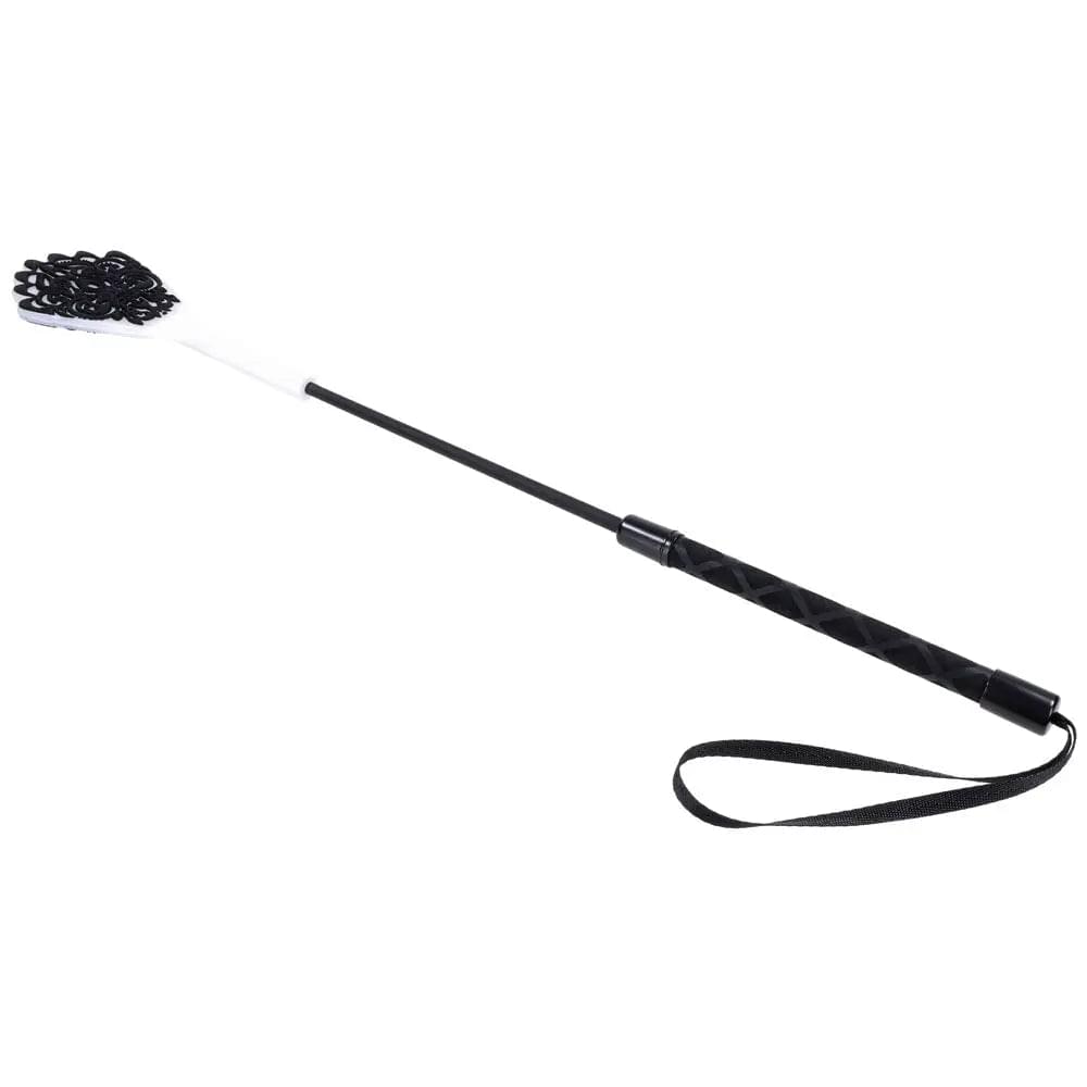 Sex & Mischief Lace Silicone Crop - /White 50 cm Crop Whip Sportsheets Discreet Intimate Essentials.