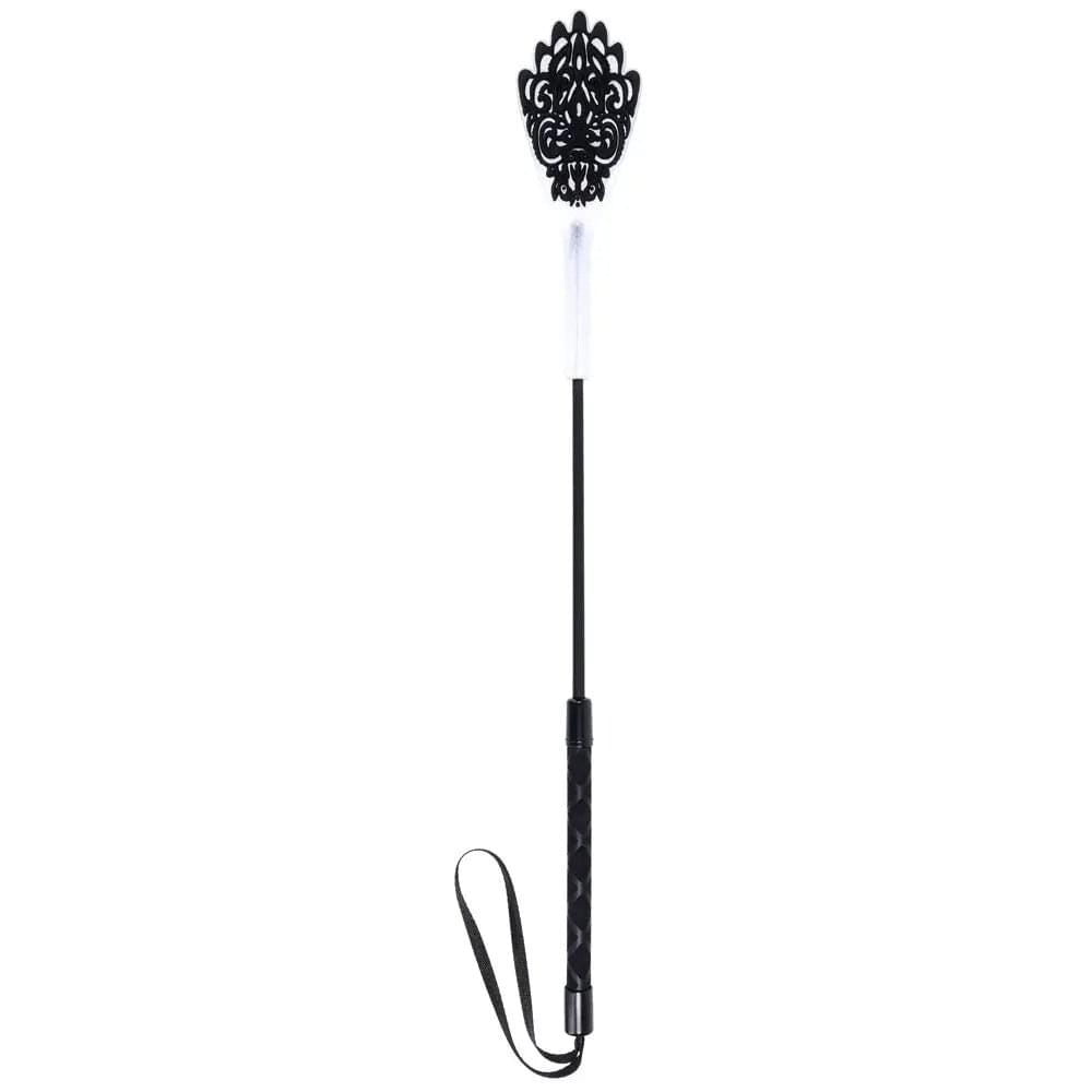 Sex & Mischief Lace Silicone Crop - /White 50 cm Crop Whip Sportsheets Discreet Intimate Essentials.