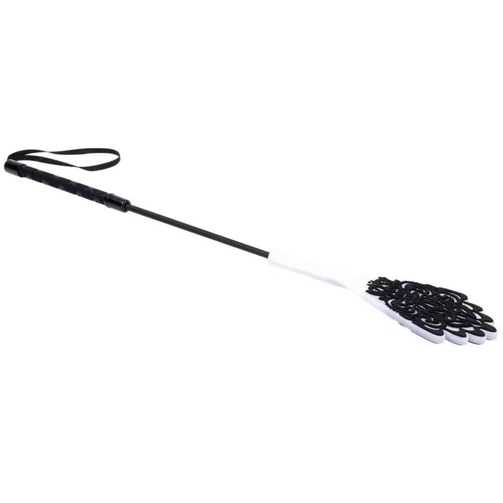 Sex & Mischief Lace Silicone Crop - /White 50 cm Crop Whip Sportsheets Discreet Intimate Essentials.