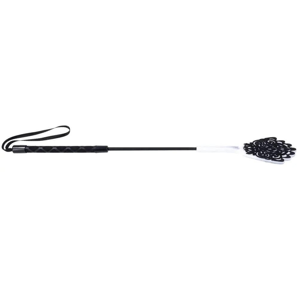 Sex & Mischief Lace Silicone Crop - /White 50 cm Crop Whip Sportsheets Discreet Intimate Essentials.
