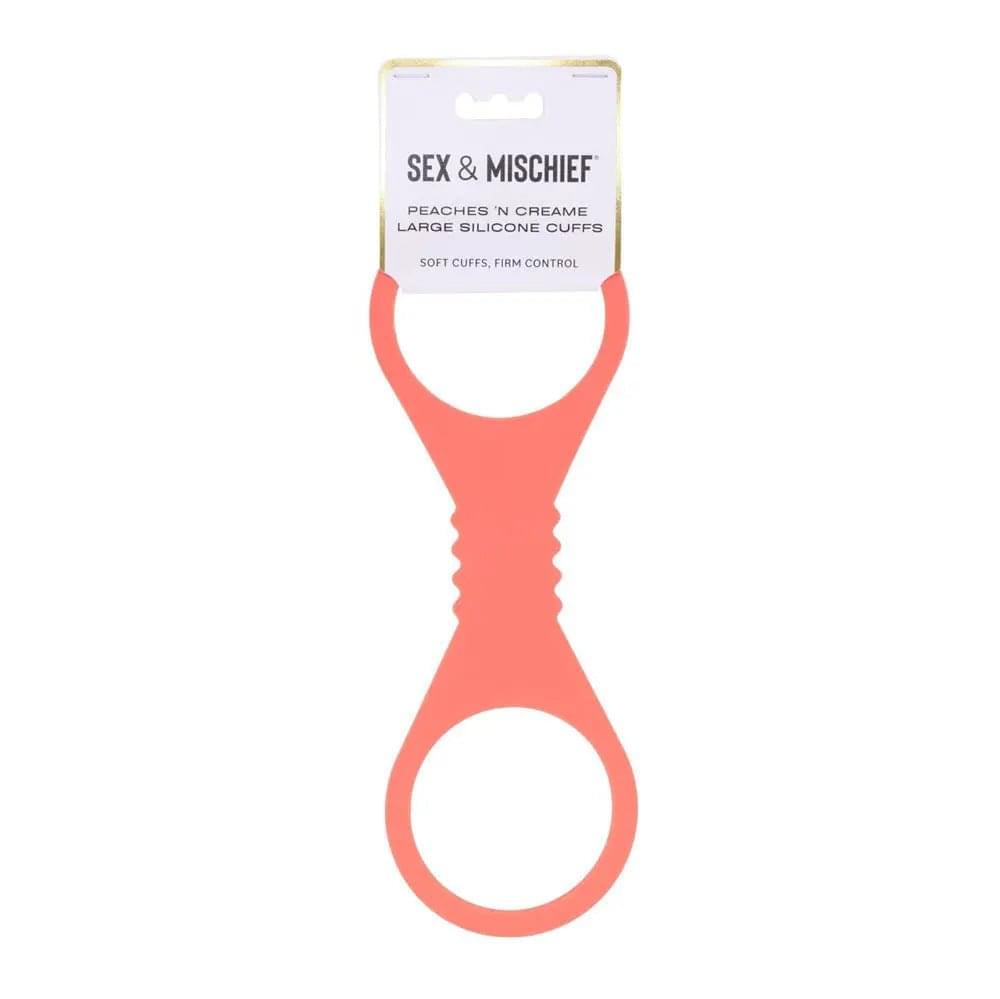 Sex & Mischief Peaches n CreaMe Large Silicone Cuffs - Peach Large Silicone Restraints Sportsheets Discreet Intimate Essentials.